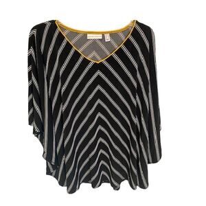 Susan Graver Black/White Size XS 3/4 Sleeves Butterfly style